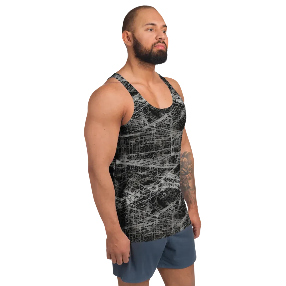 Monochrome Mesh on Men's Tank Top — Right Front