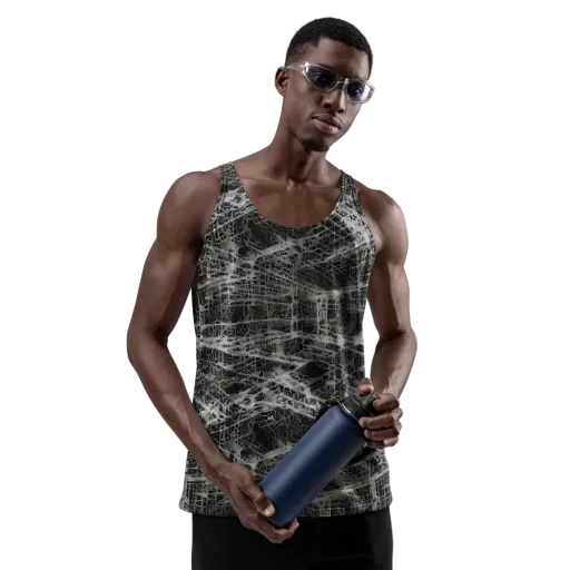 Monochrome Mesh on a Men's Tank Top