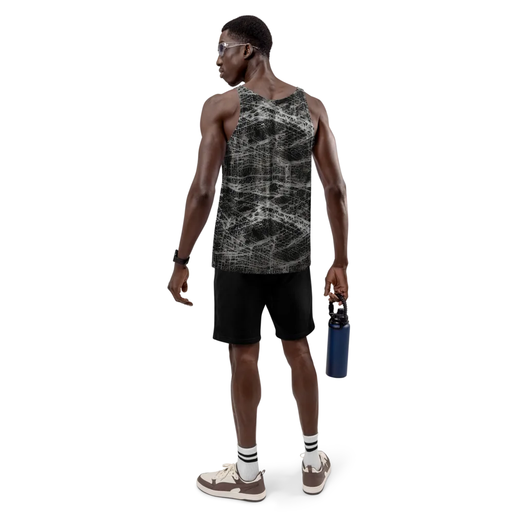 Monochrome Mesh on Men's Tank Top — Back