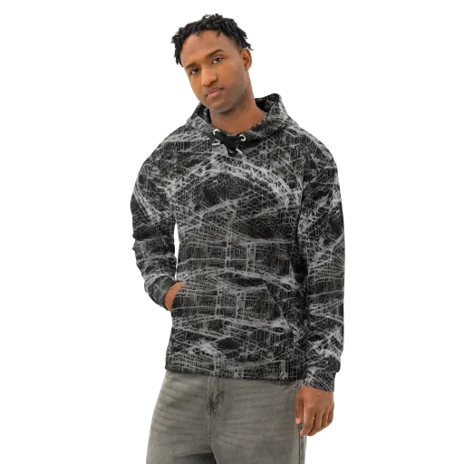 Monochrome Mesh on a Cotton Hoodie