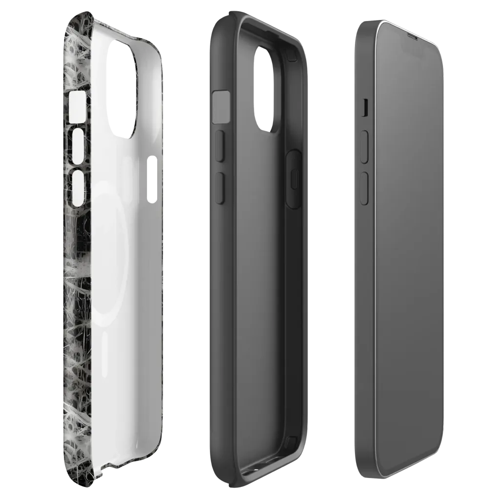 Monochrome Mesh on MagSafe Tough Case for iPhone® — Front
