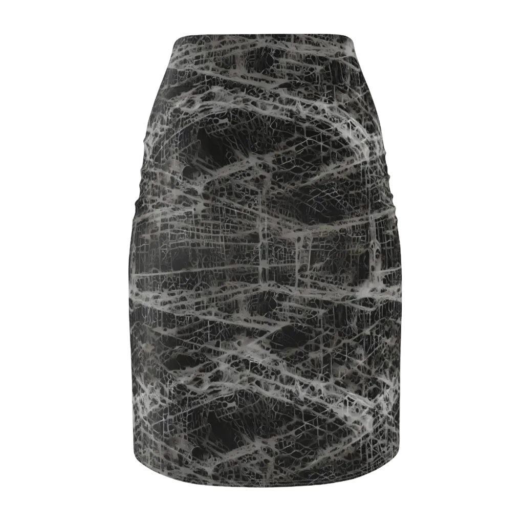 Monochrome Mesh on Pencil Skirt — Back