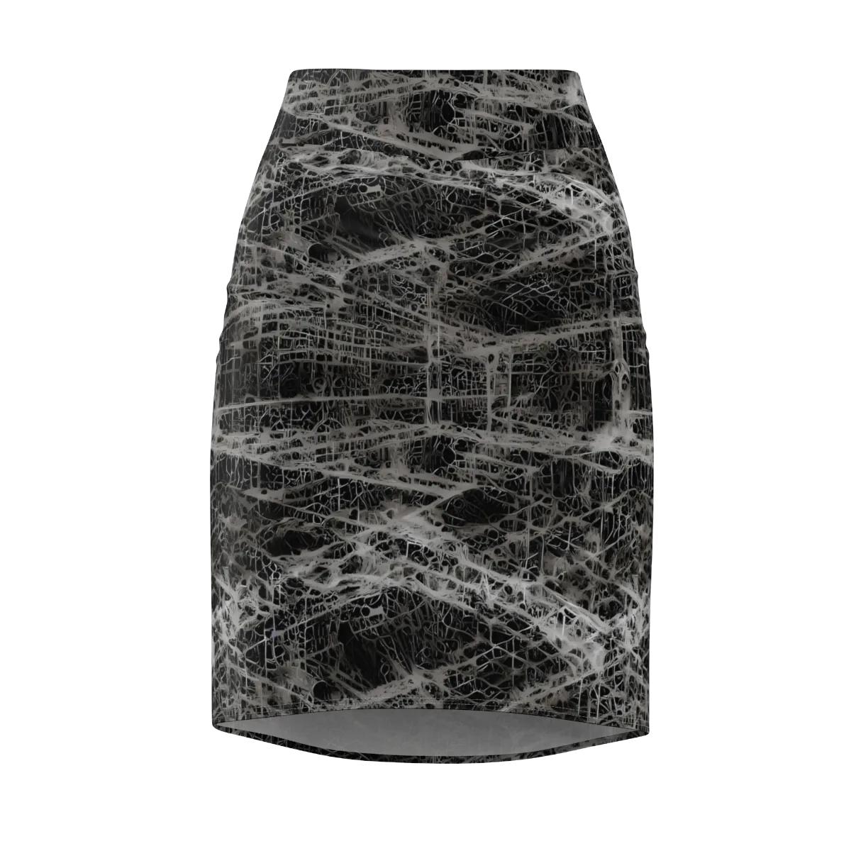Monochrome Mesh on Pencil Skirt — Front