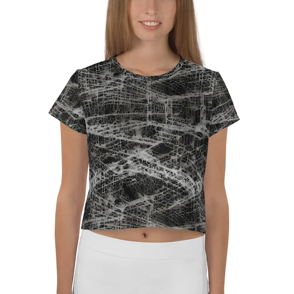 Monochrome Mesh on Crop Tee — Front