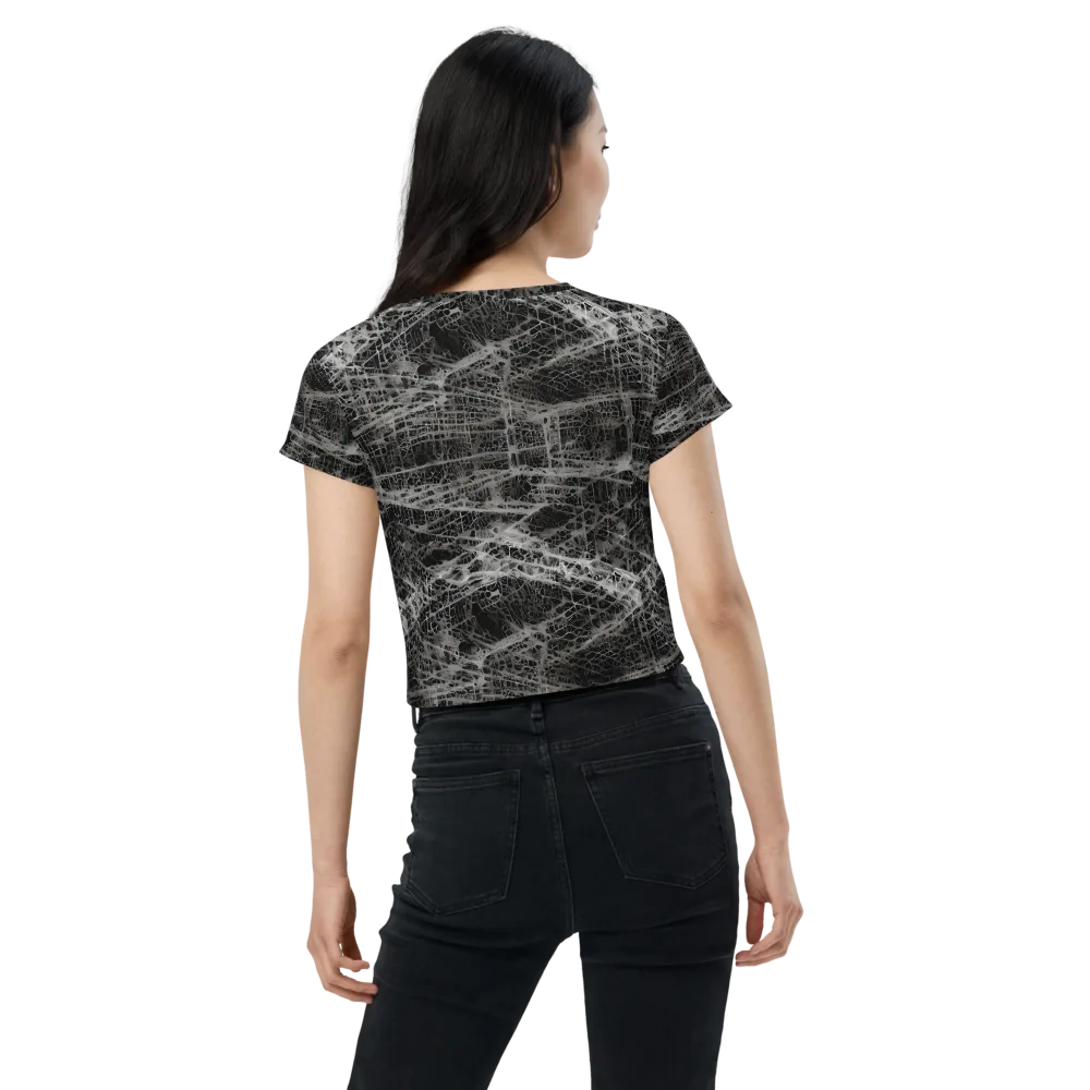 Monochrome Mesh on Crop Tee — Back