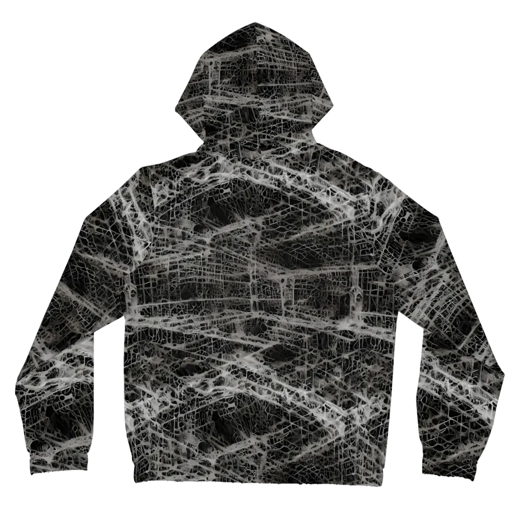 Monochrome Mesh on Women's Full-Zip Hoodie — Back