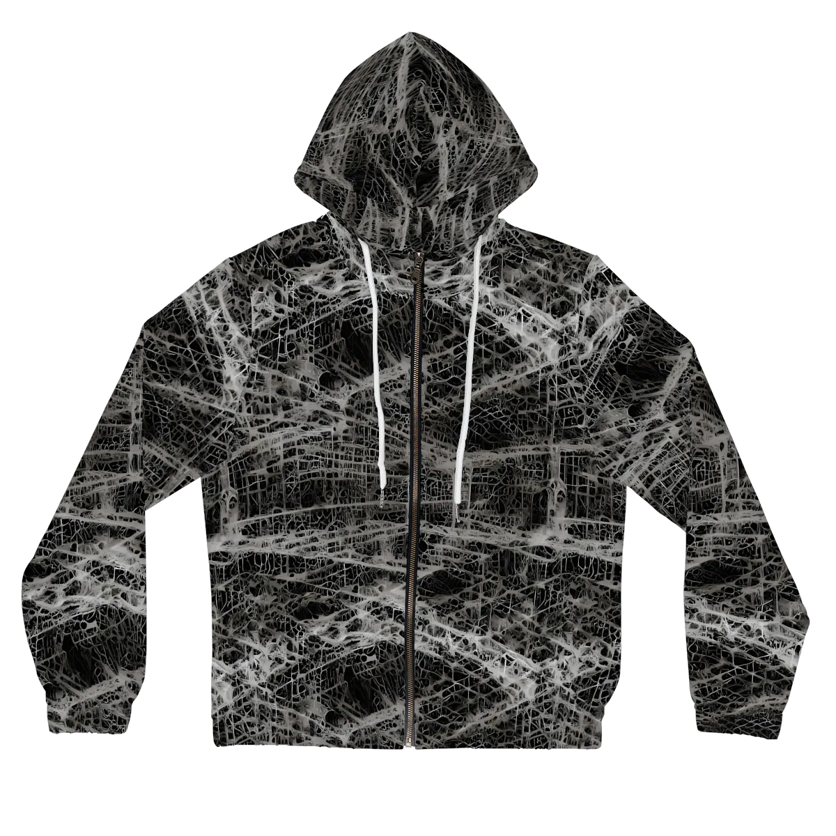 Monochrome Mesh on Women's Full-Zip Hoodie — Front