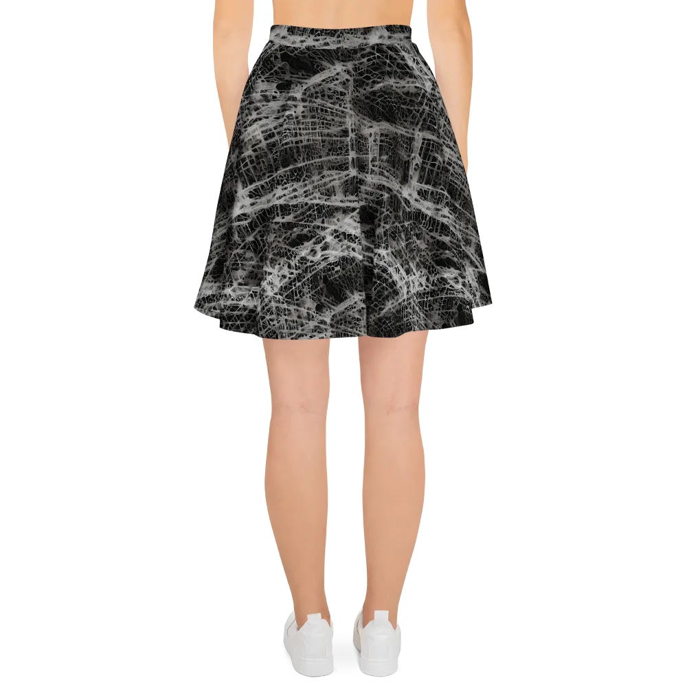 Monochrome Mesh on Skater Skirt — Back