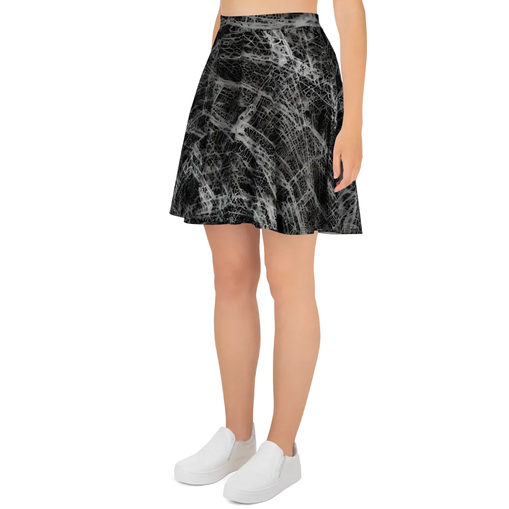 Monochrome Mesh on Skater Skirt — Left