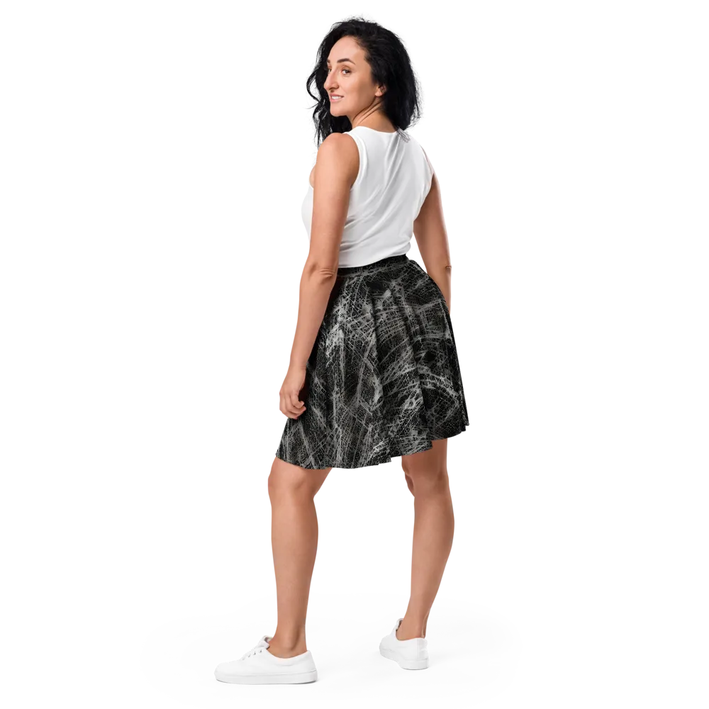 Monochrome Mesh on Skater Skirt — Back