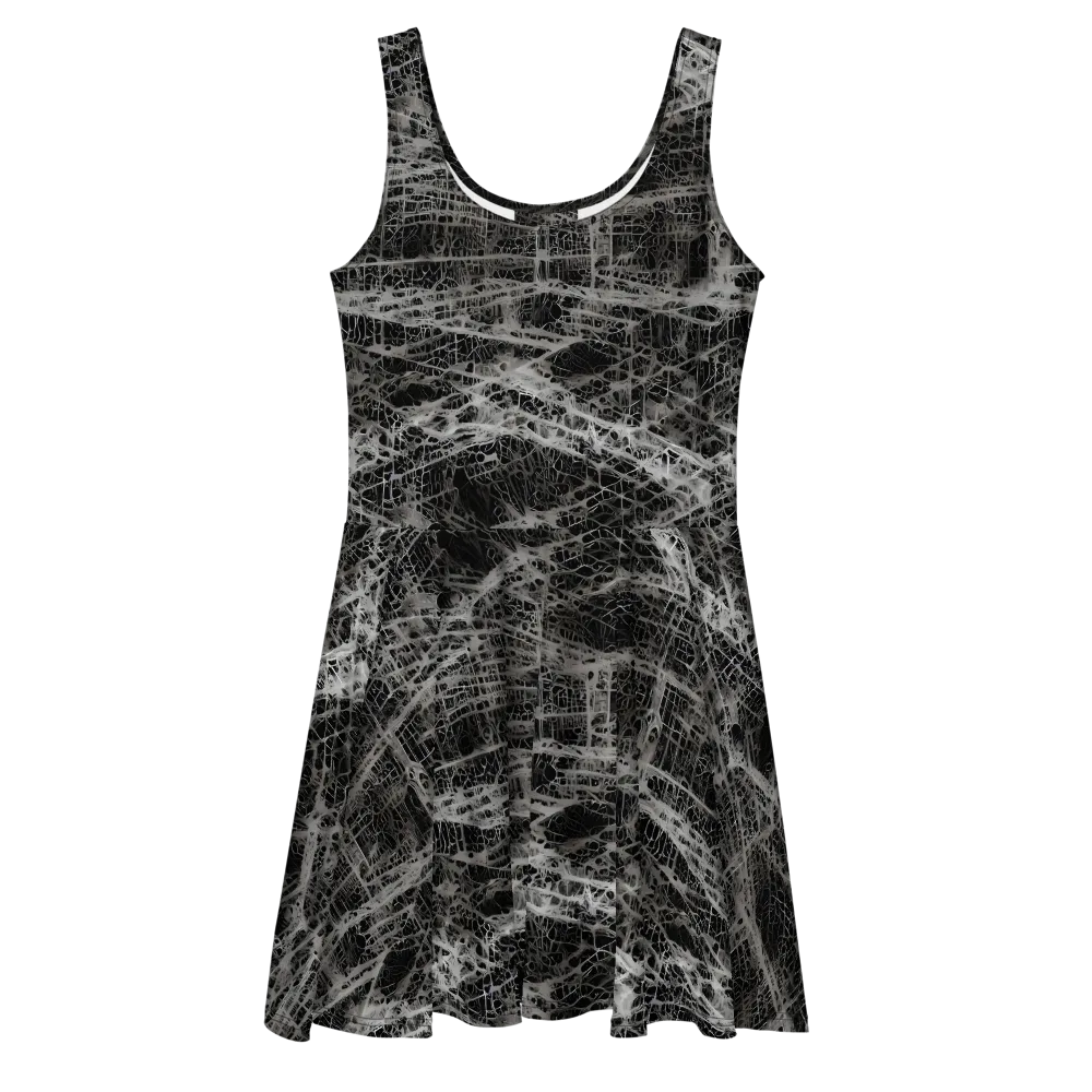 Monochrome Mesh on Skater Dress — Front