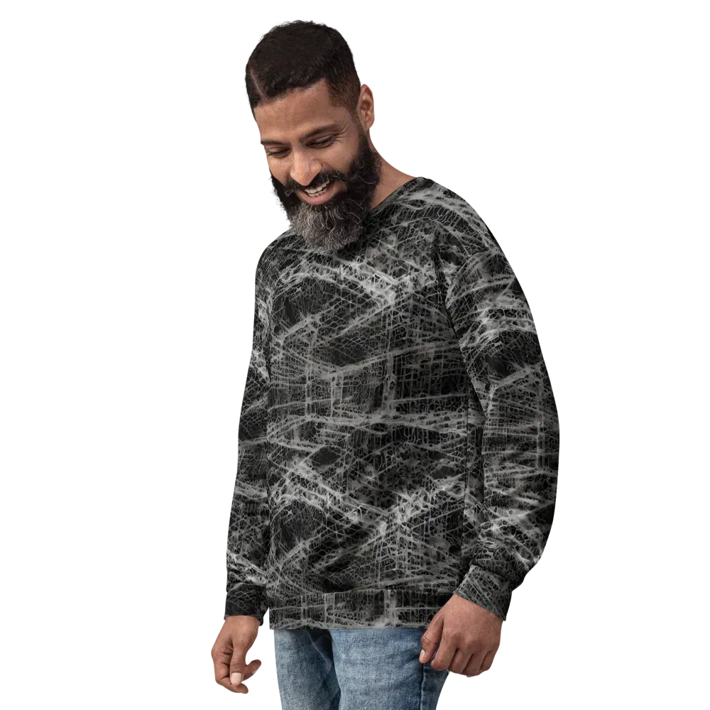 Monochrome Mesh on Sweatshirt — Left Front