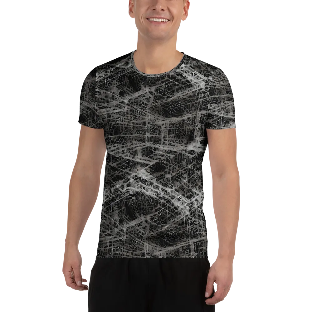 Monochrome Mesh on Men's Athletic T-Shirt — Front