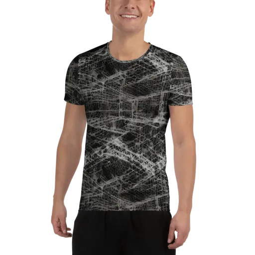 Monochrome Mesh on a Men's Athletic T-Shirt