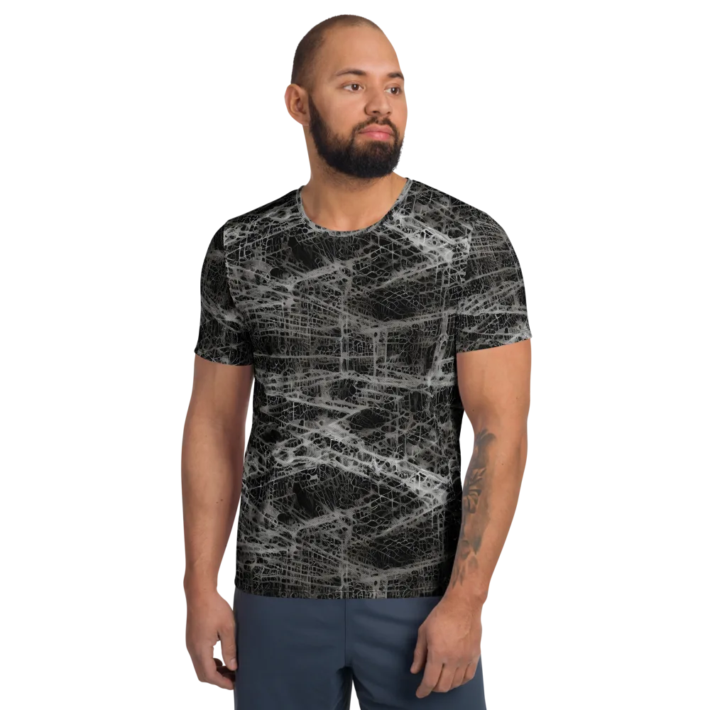 Monochrome Mesh on Men's Athletic T-Shirt — Front