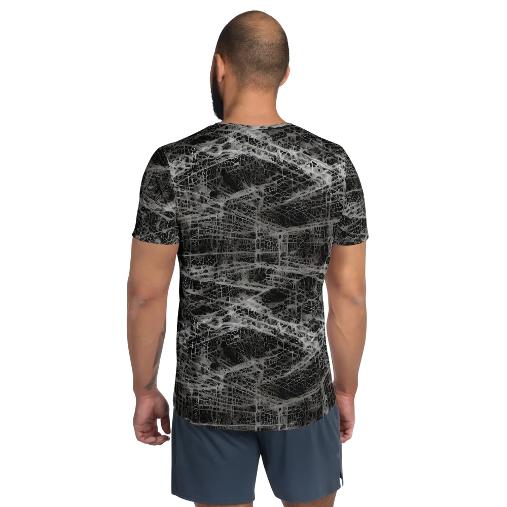 Monochrome Mesh on Men's Athletic T-Shirt — Back