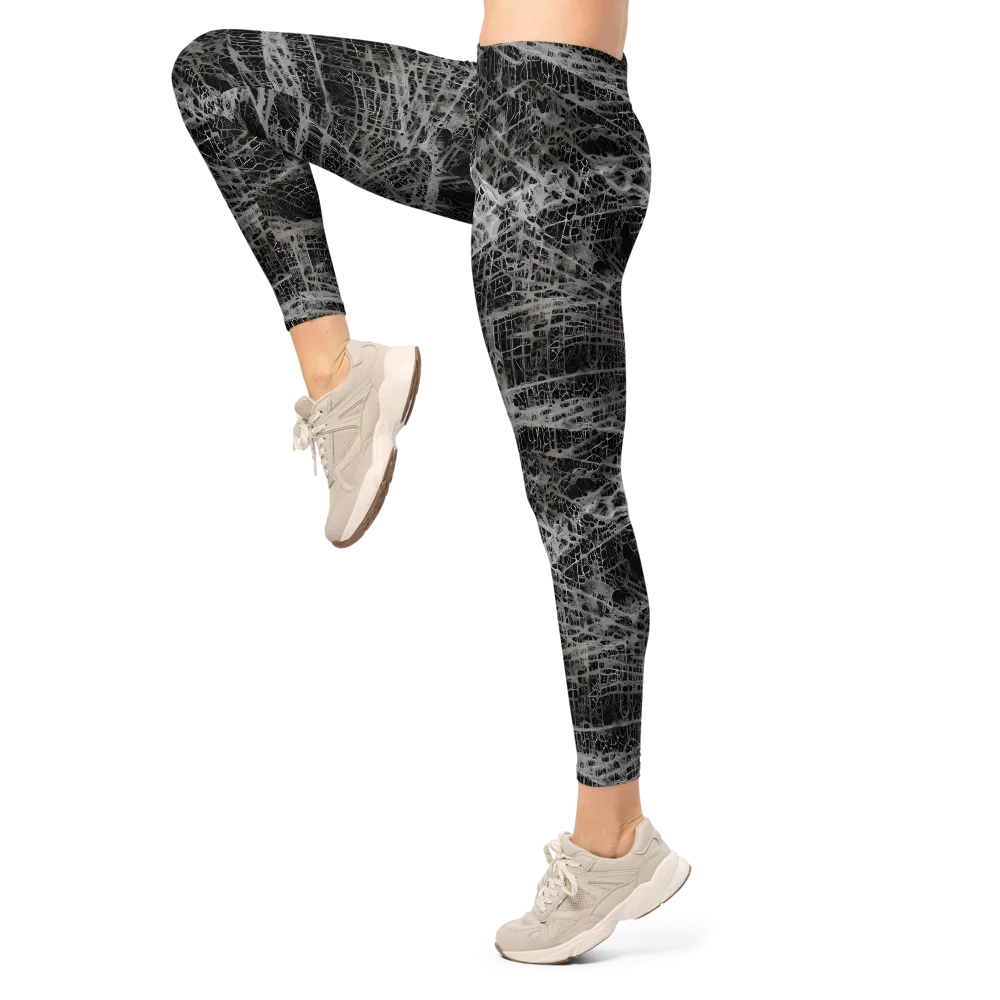 Monochrome Mesh on Leggings — Left