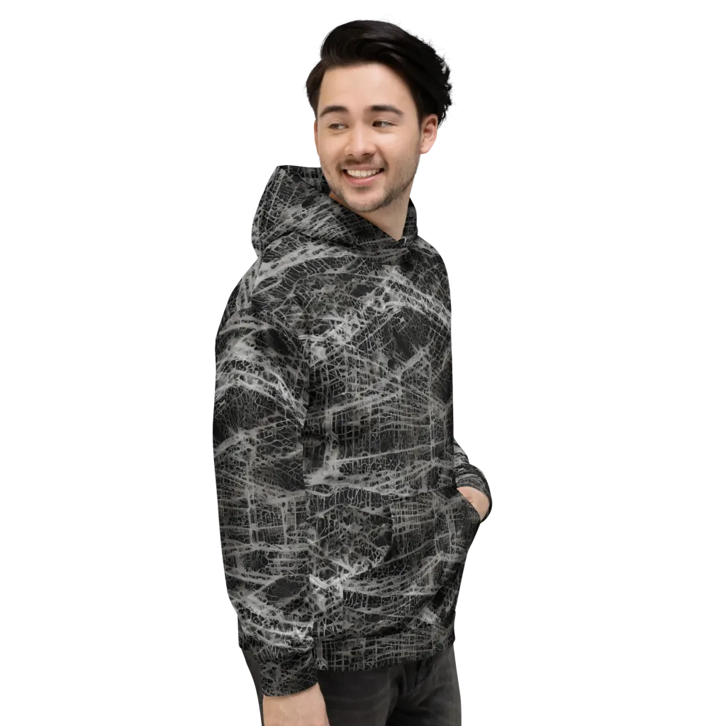 Monochrome Mesh on Hoodie — Right