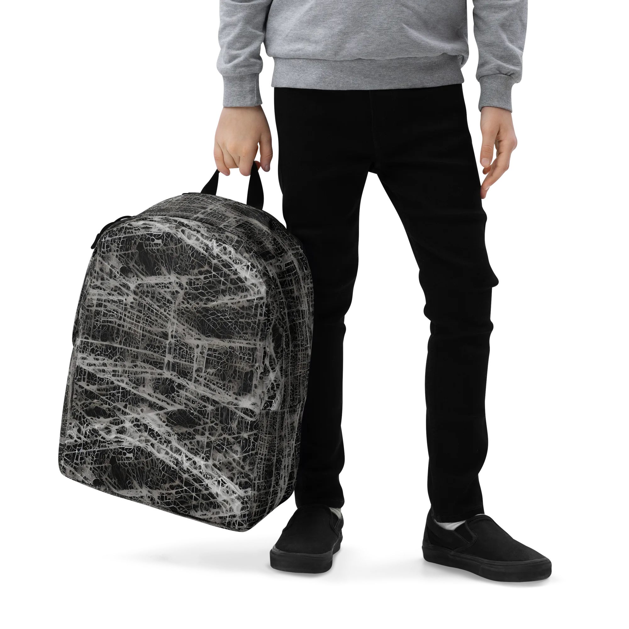 Monochrome Mesh on Minimalist Backpack — Zoomed-in