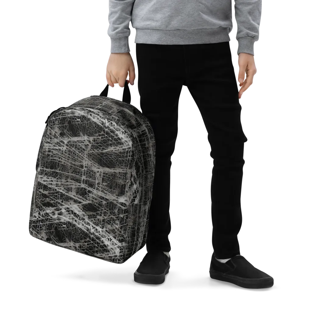 Monochrome Mesh on Minimalist Backpack — Zoomed-in