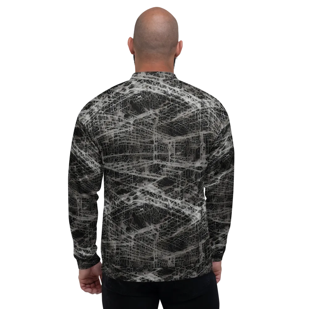 Monochrome Mesh on Bomber Jacket — Back