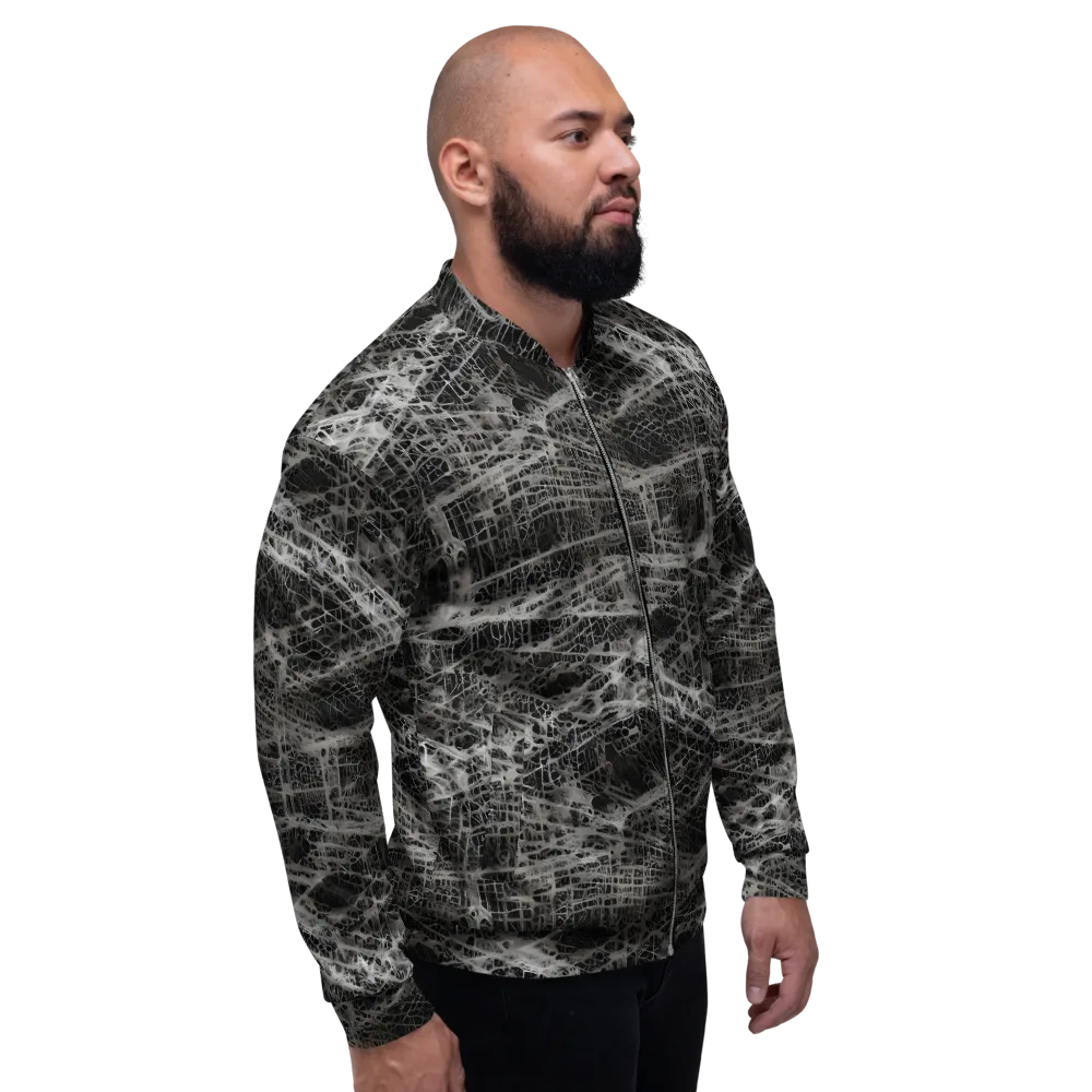 Monochrome Mesh on Bomber Jacket — Right