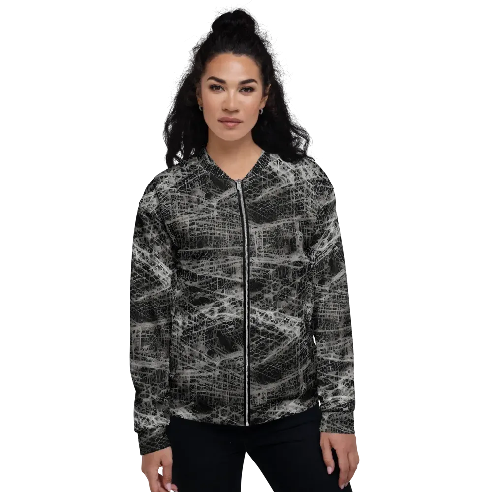 Monochrome Mesh on Bomber Jacket — Front