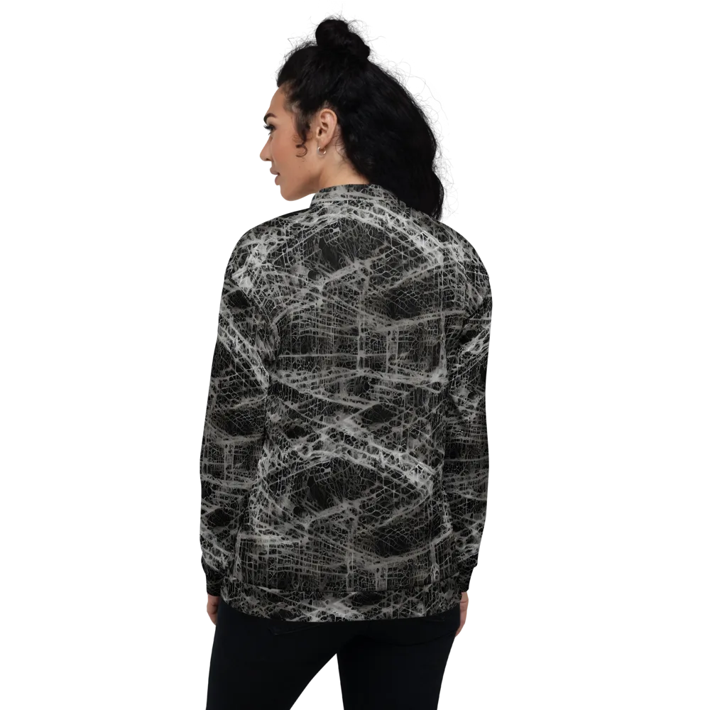 Monochrome Mesh on Bomber Jacket — Back