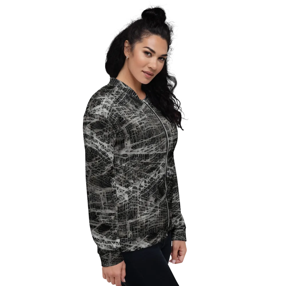 Monochrome Mesh on Bomber Jacket — Right