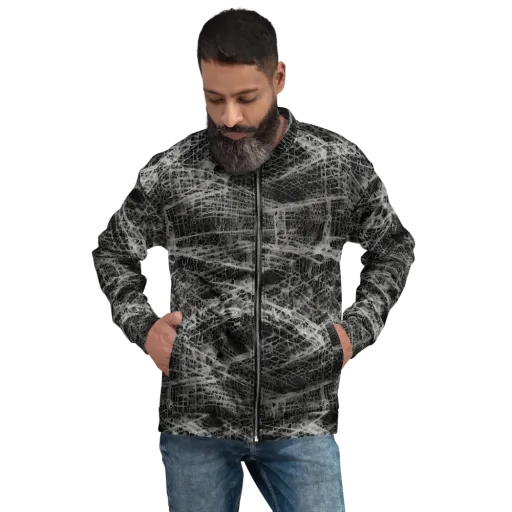 Monochrome Mesh on a Bomber Jacket