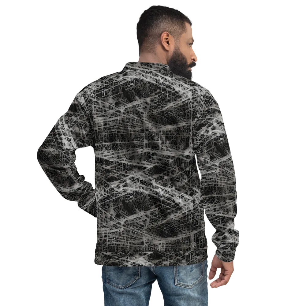 Monochrome Mesh on Bomber Jacket — Back