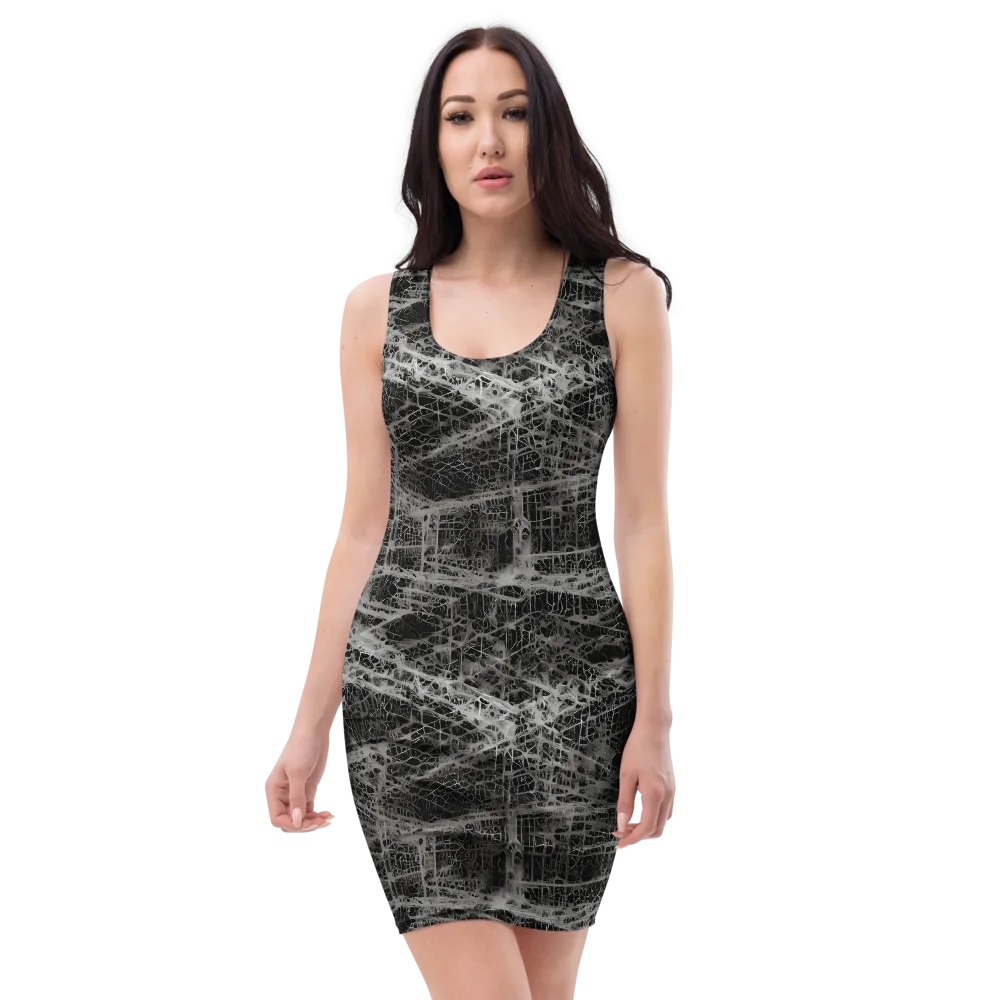 Monochrome Mesh on Bodycon Dress — Front