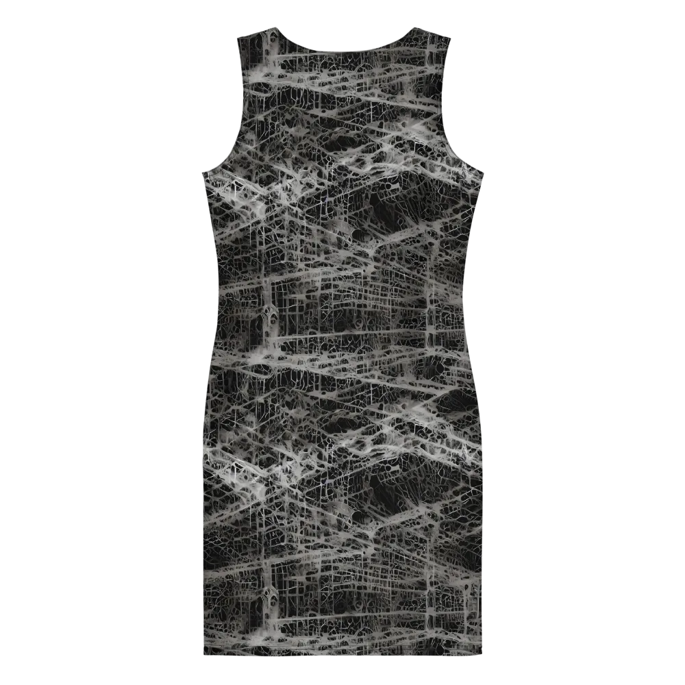 Monochrome Mesh on Bodycon Dress — Back