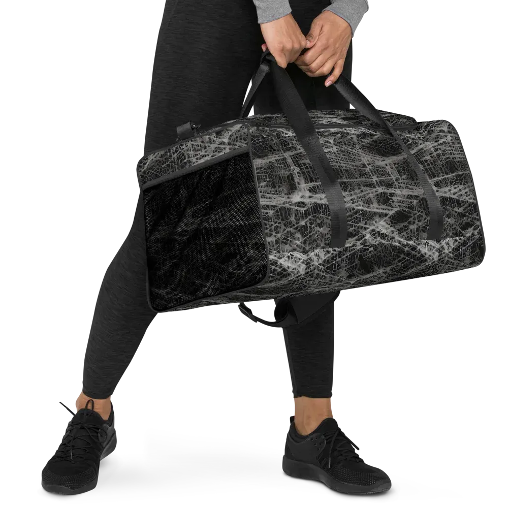 Monochrome Mesh on Duffle Bag — Right Front