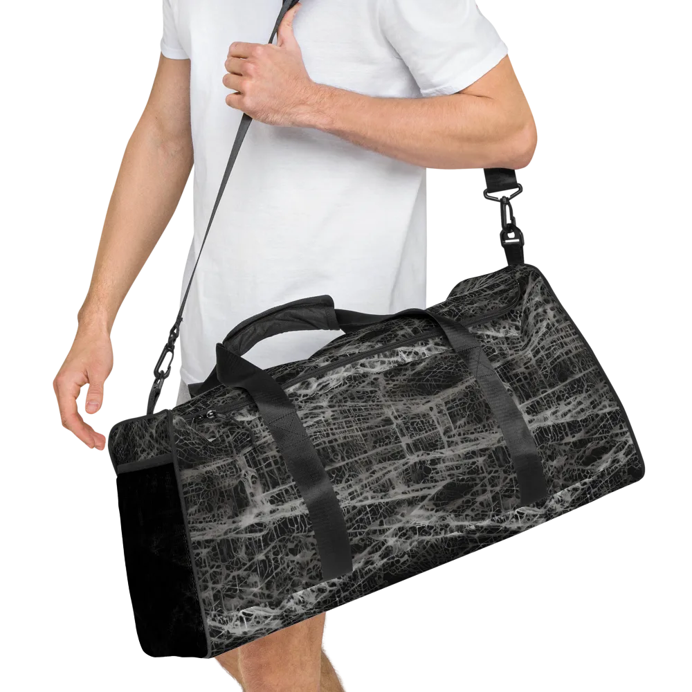 Monochrome Mesh on Duffle Bag — Right Front