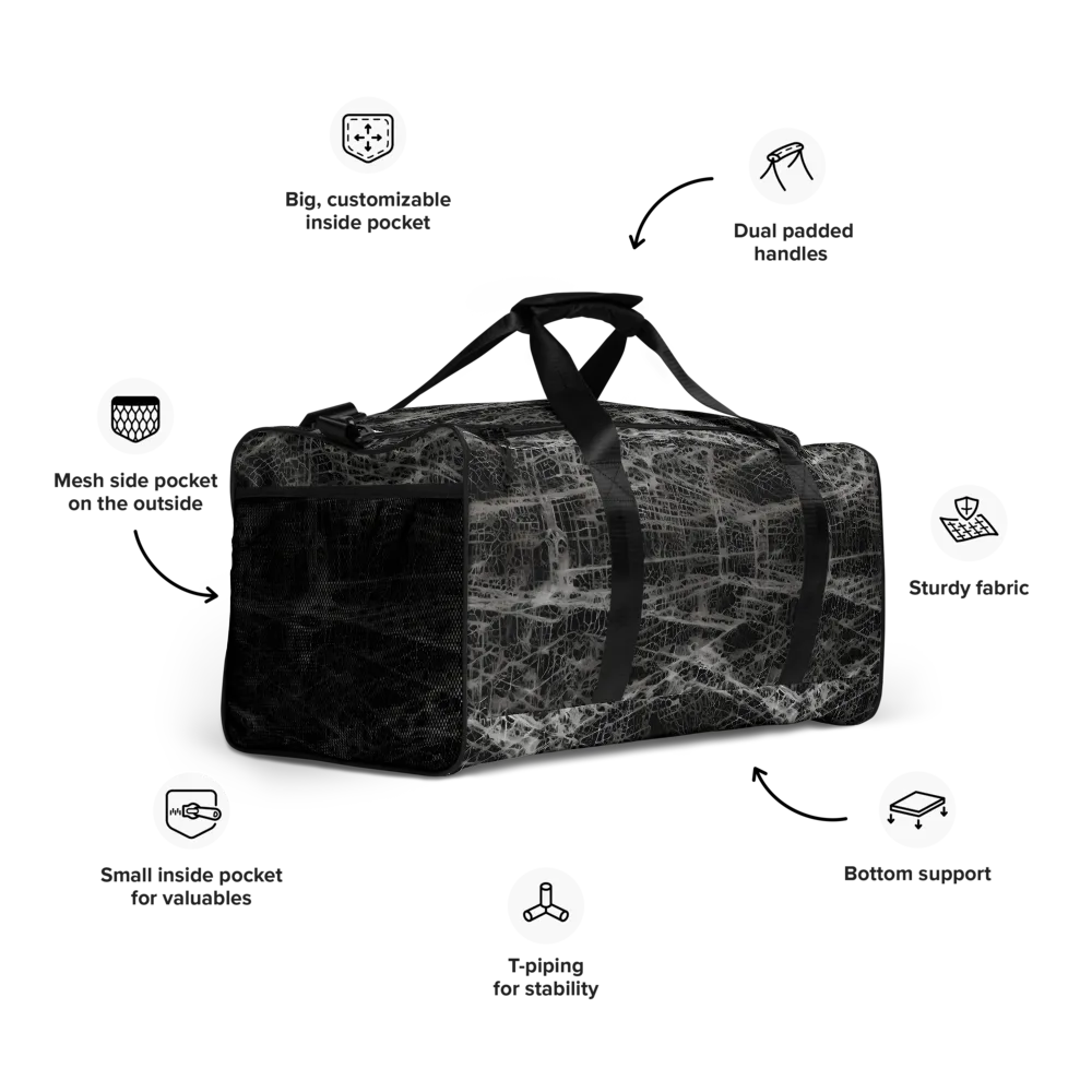 Monochrome Mesh on Duffle Bag — Right Front