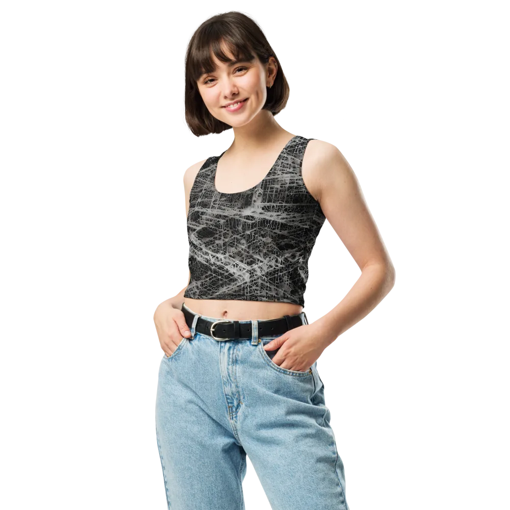 Monochrome Mesh on Crop Top — Front