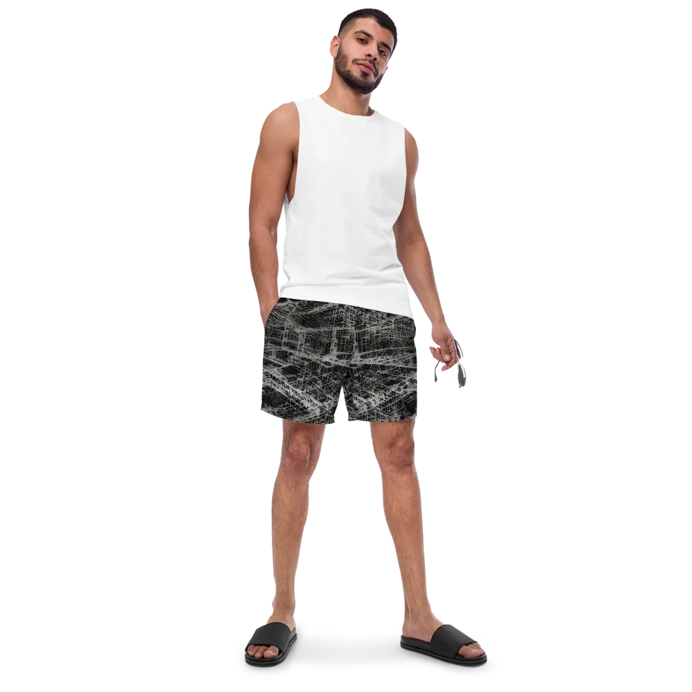 Monochrome Mesh on Swim Trunks — Front