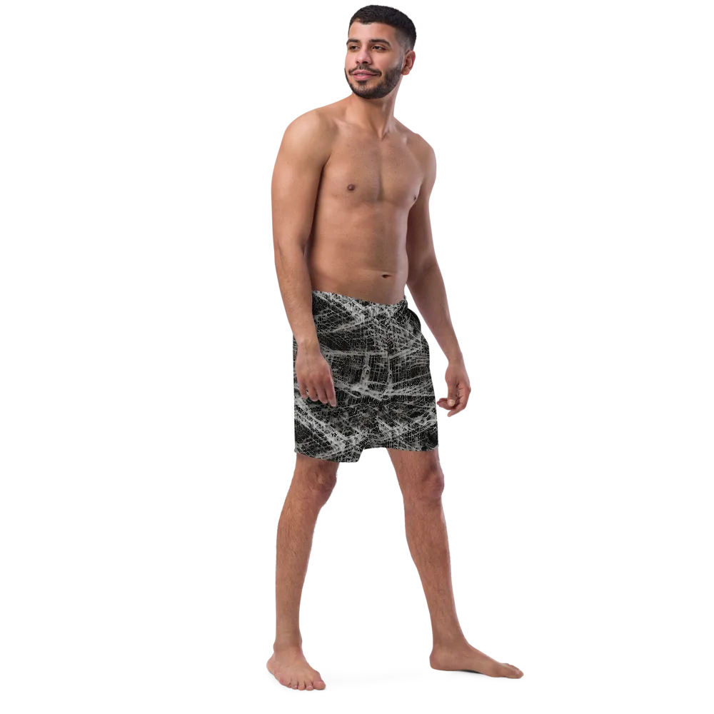 Monochrome Mesh on Swim Trunks — Right Front