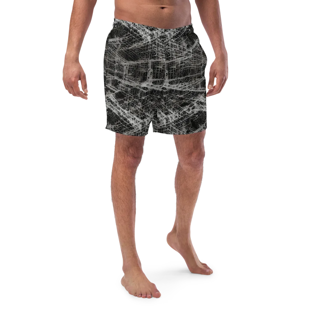 Monochrome Mesh on Swim Trunks — Front