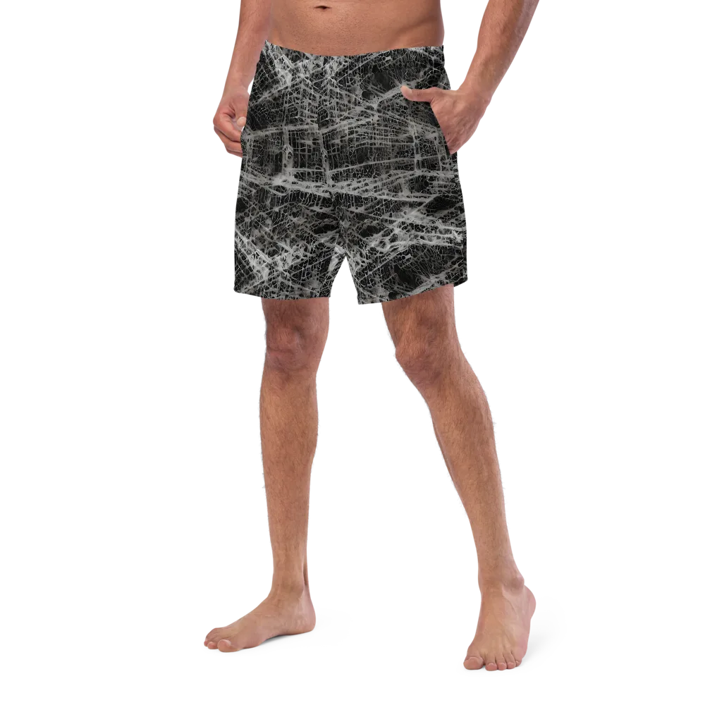 Monochrome Mesh on Swim Trunks — Left Front
