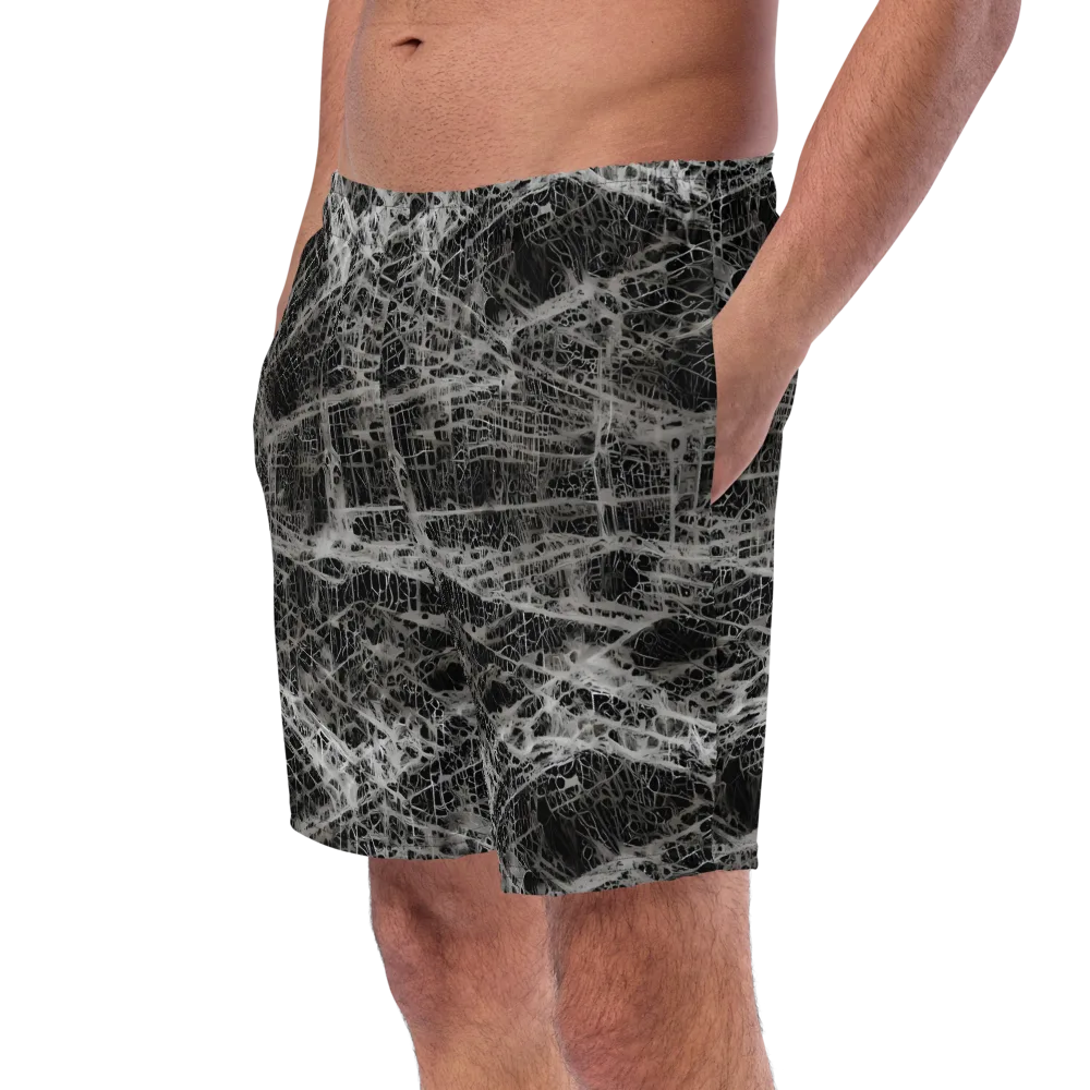 Monochrome Mesh on Swim Trunks — Left Front