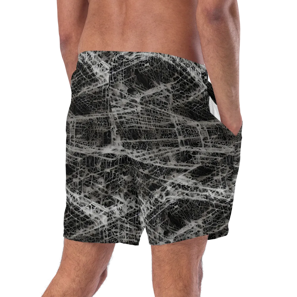 Monochrome Mesh on Swim Trunks — Right Back