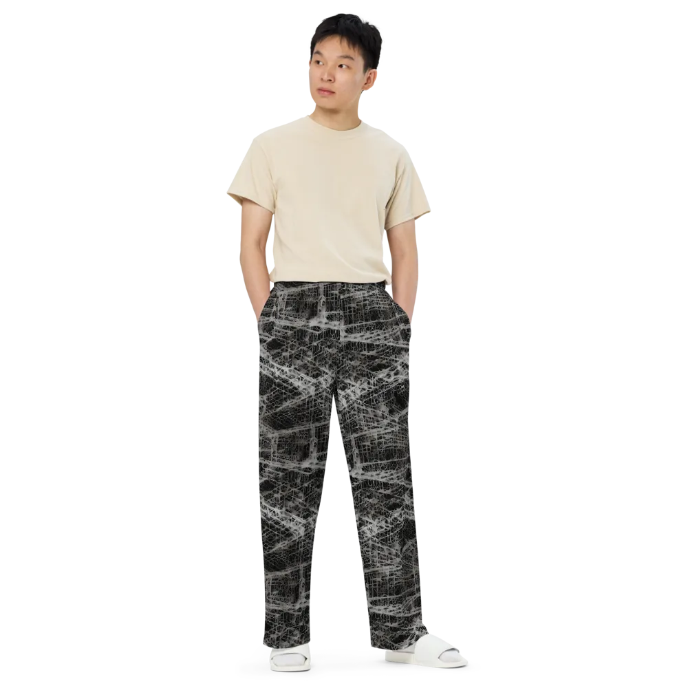 Monochrome Mesh on Wide-Leg Pants — Front