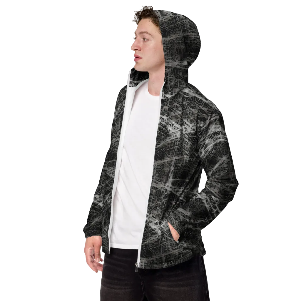 Monochrome Mesh on Men's Windbreaker — Left Front