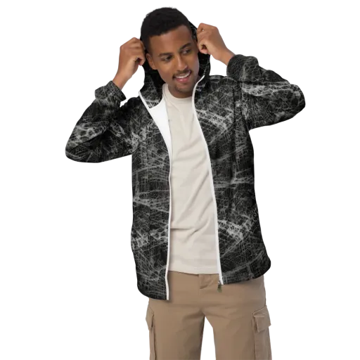 Monochrome Mesh on a Men's Windbreaker