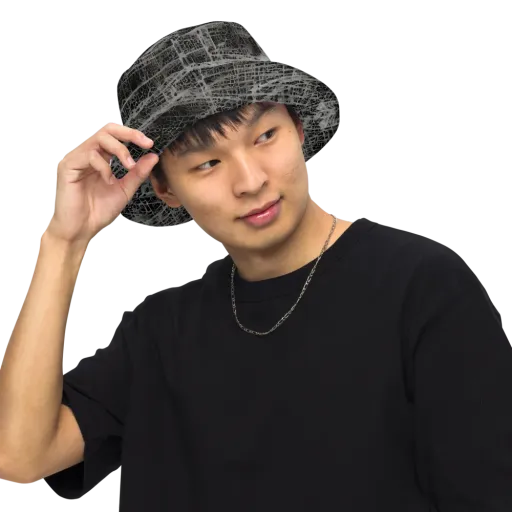 Monochrome Mesh on a Reversible Bucket Hat