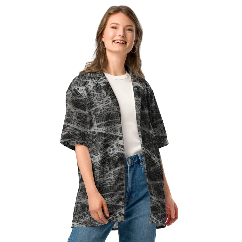 Monochrome Mesh on Button Shirt — Front