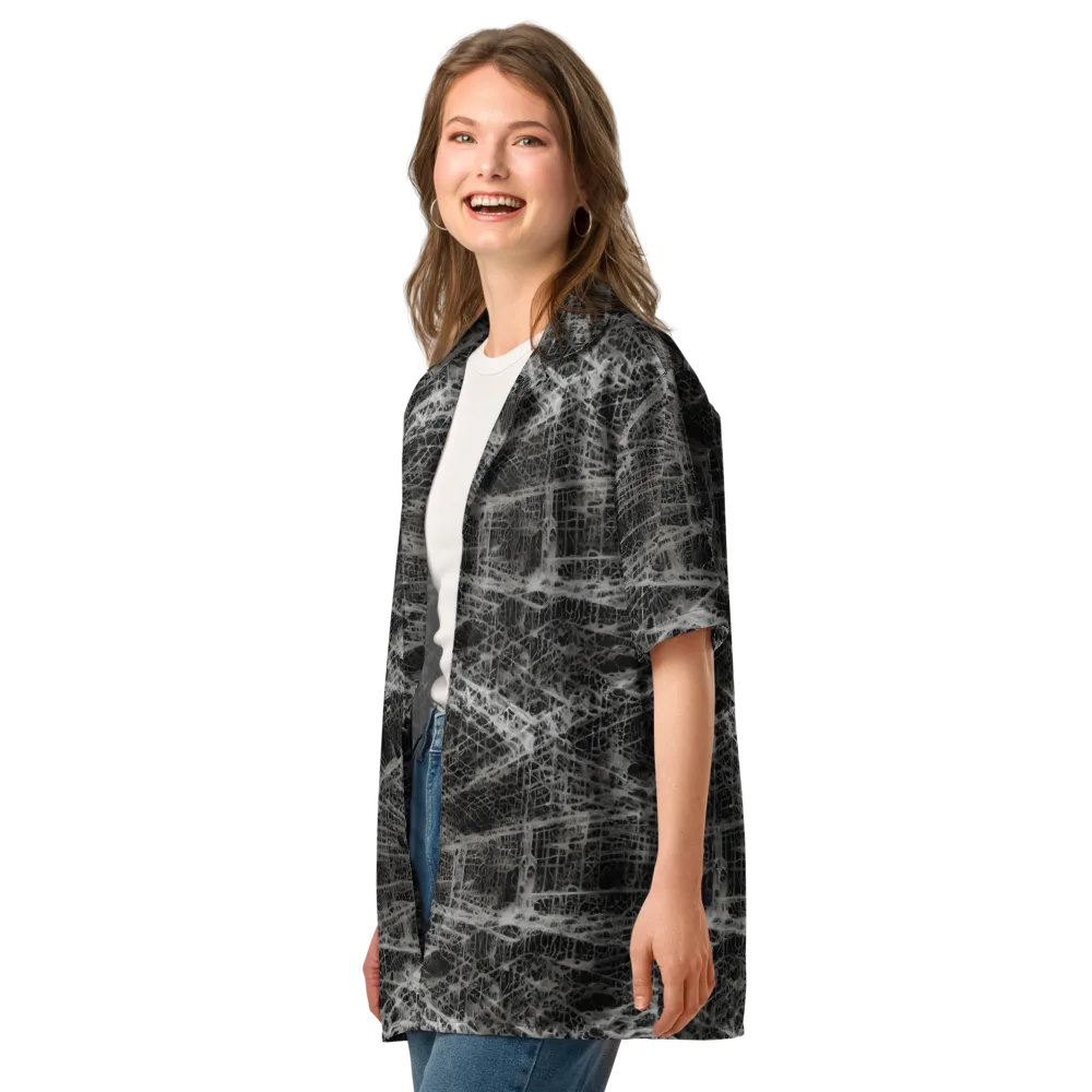 Monochrome Mesh on Button Shirt — Left Front