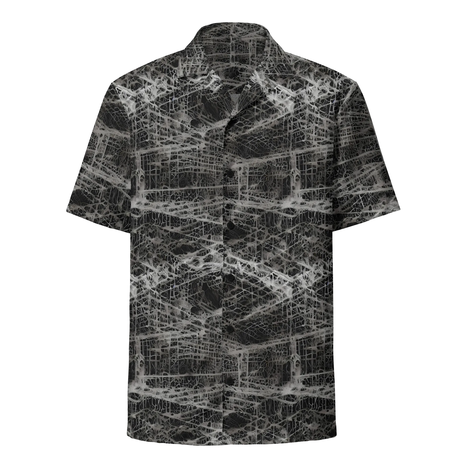 Monochrome Mesh on Button Shirt — Front